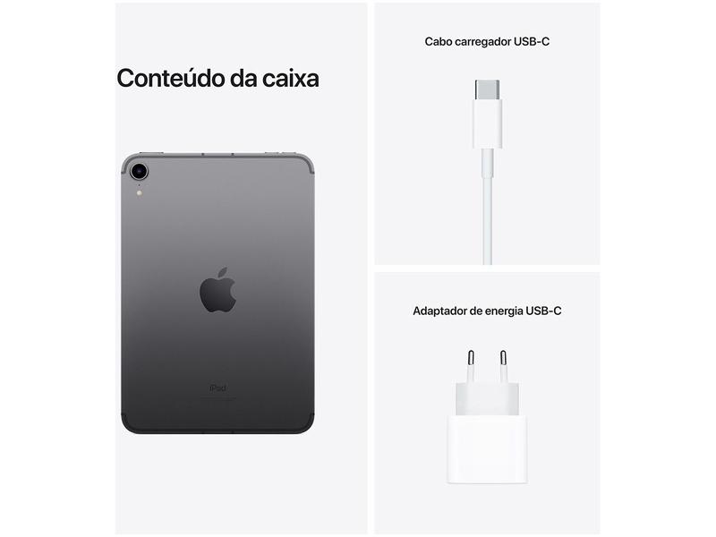 Apple iPad Mini 8,3” Wi-Fi + Celular 64GB Cinza-espacial - Apple